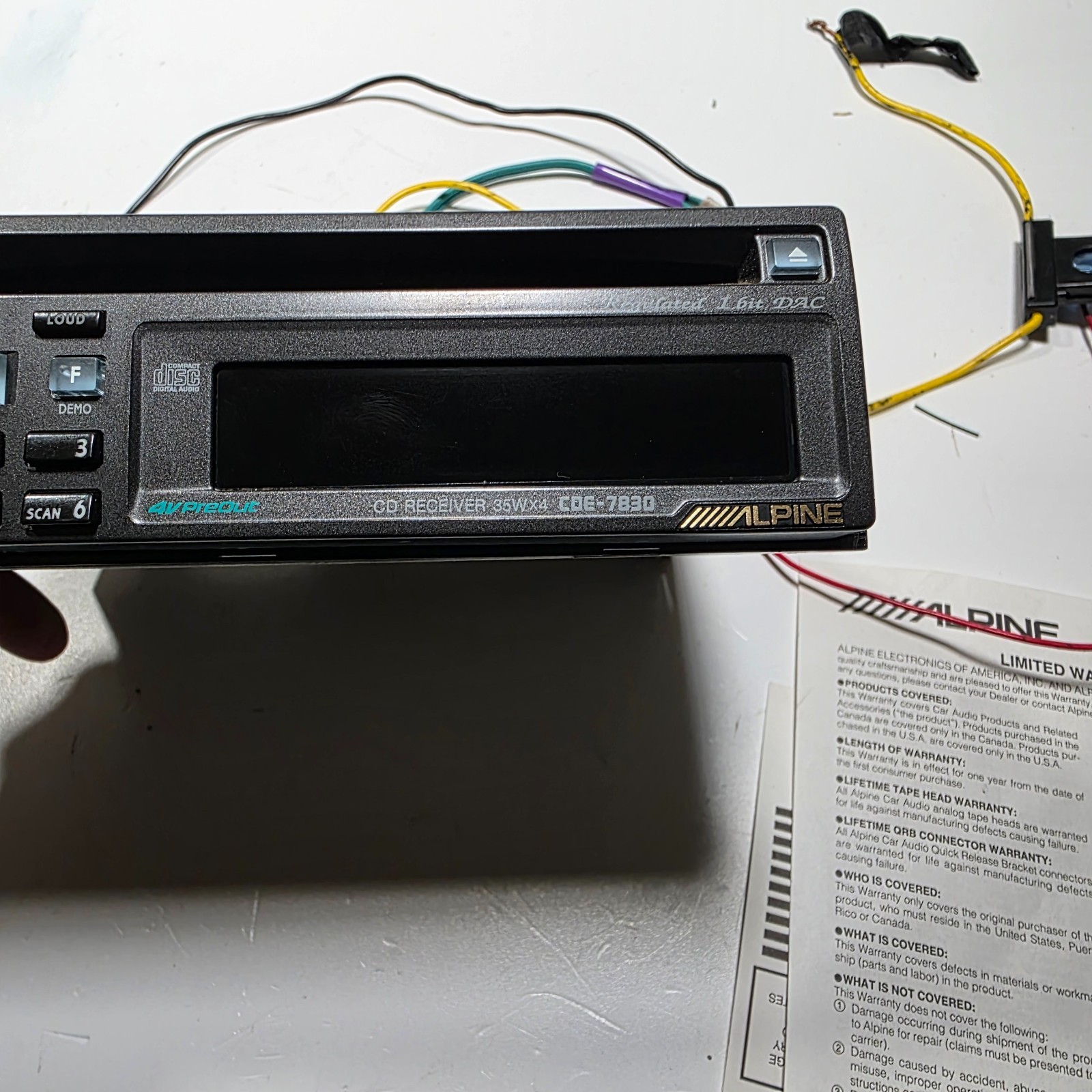 ALPINE CAR CD UNIT CDE-7830 WORKS WATCH!!— RARE LAMBO PORSCHE BMW