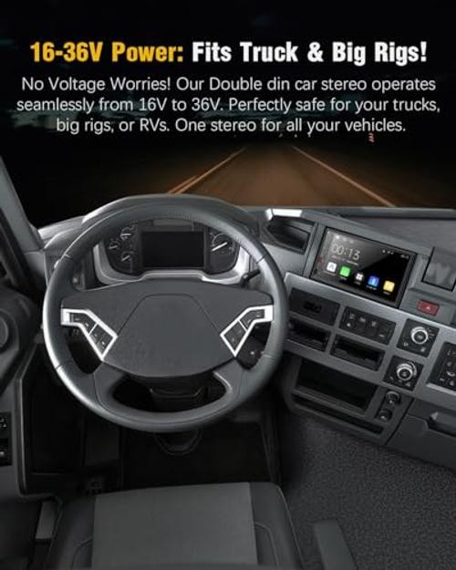 【】 Radio for Truck,Double Din Car Stereo with Wireless Carplay&Android Auto,7