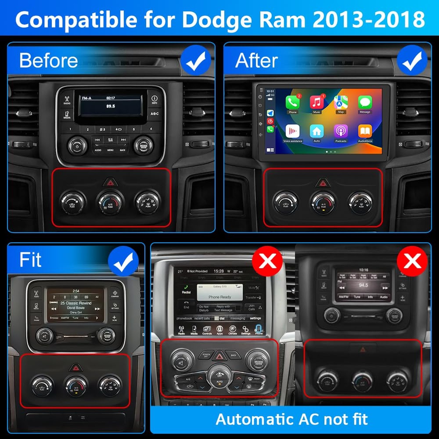 Android 13[2GB+32GB] Car Radio Stereo for Dodge RAM 1500 2500 3500 2013-2019 …