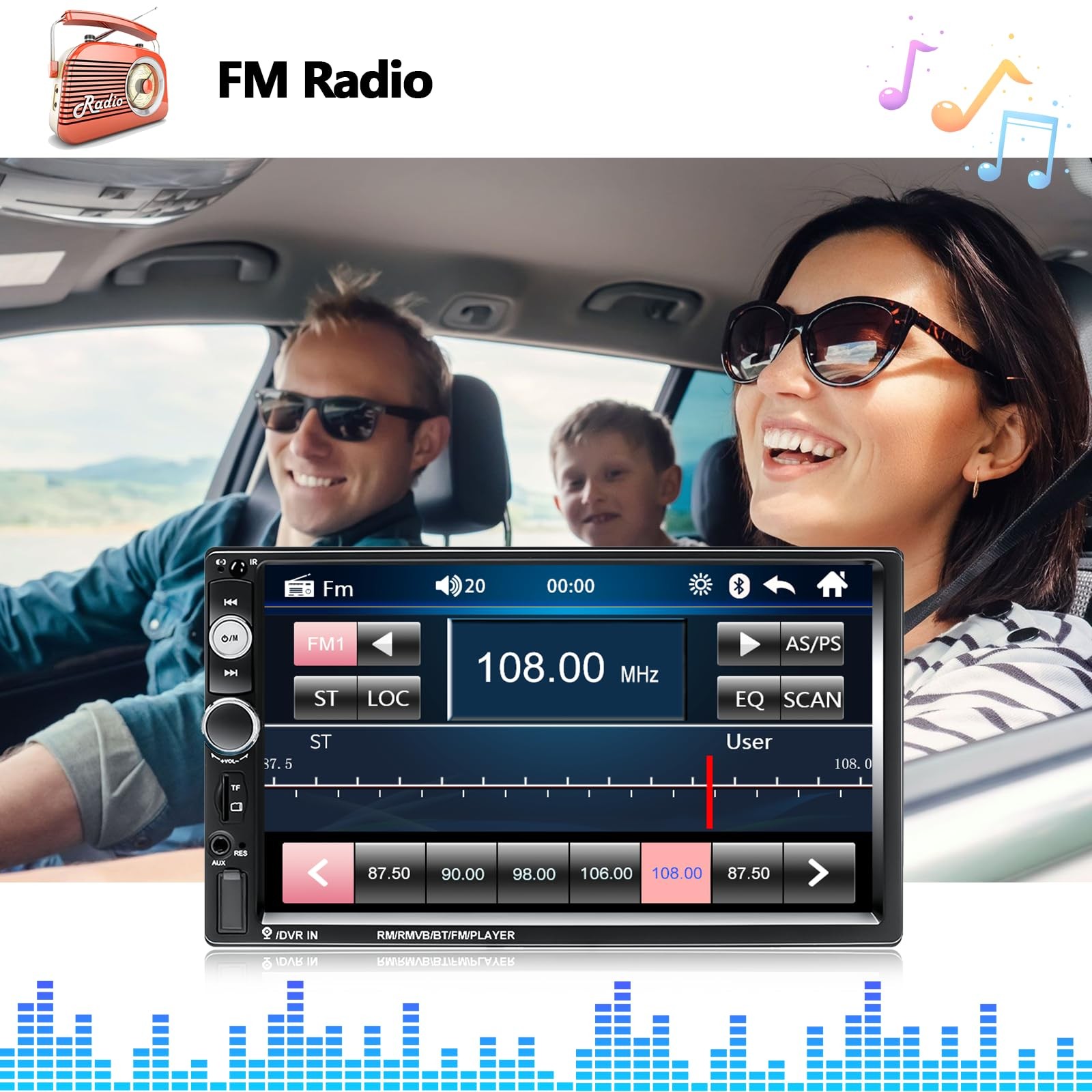 Radio De Pantalla Tactil Với Soporte De Volante Y Camara De Reversa Pro