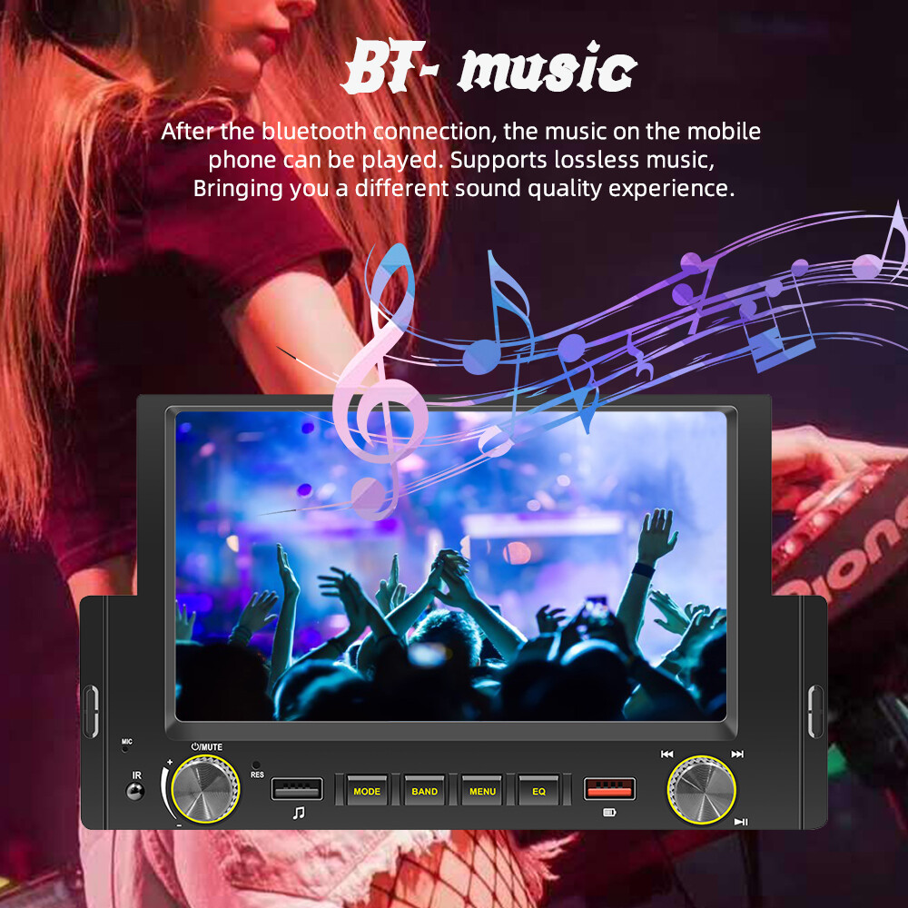 Single Din 6.2″ Car Radio Stereo Android/Apple Carplay Bluetooth MP5 Player 2USB