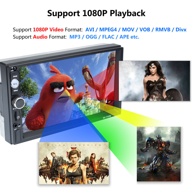 Car Radio 7″ HD Autoradio Multimedia Player Audio Stereo MP5 Bluetooth & Camera