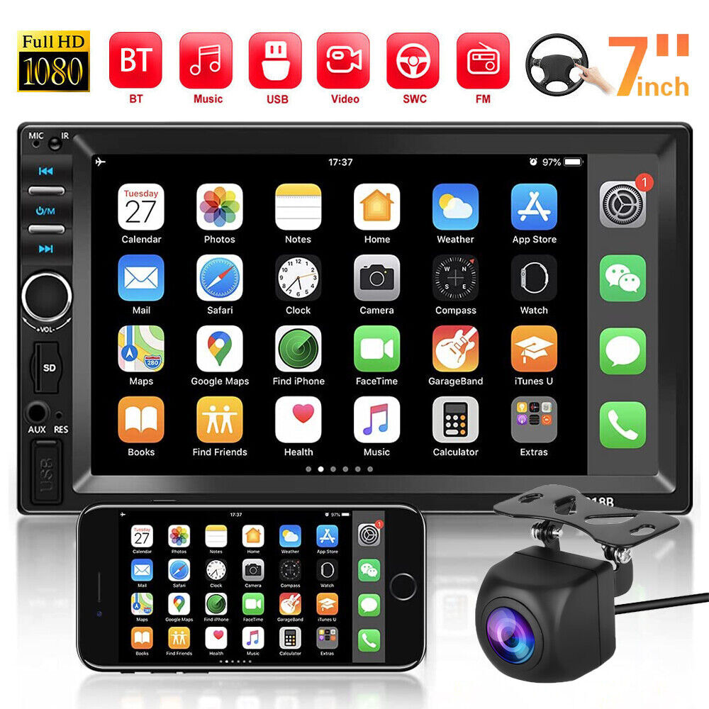 2 Din Car Radio 7″ HD Touch Screen Audio Stereo Video MP5 Multimedia Player