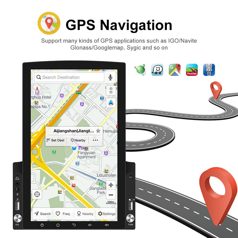 Android 13 Carplay Car Stereo GPS WiFi 10″ 2Din Vertical Screen Radio Player 32G