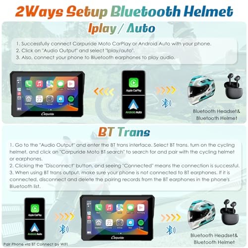 W702B Motorcycle Carplay Screen for BMW R1200GS R1250GS S1000XR 7 inch