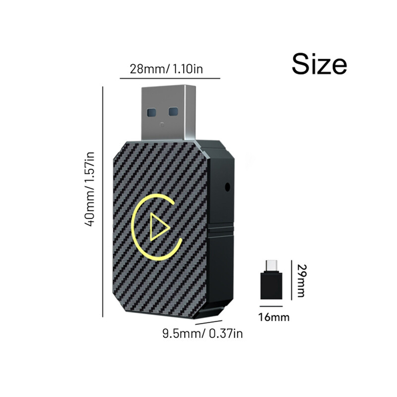 Wireless CarPlay Adapter for Apple iPhone USB Adapter Plug In-Dash Units