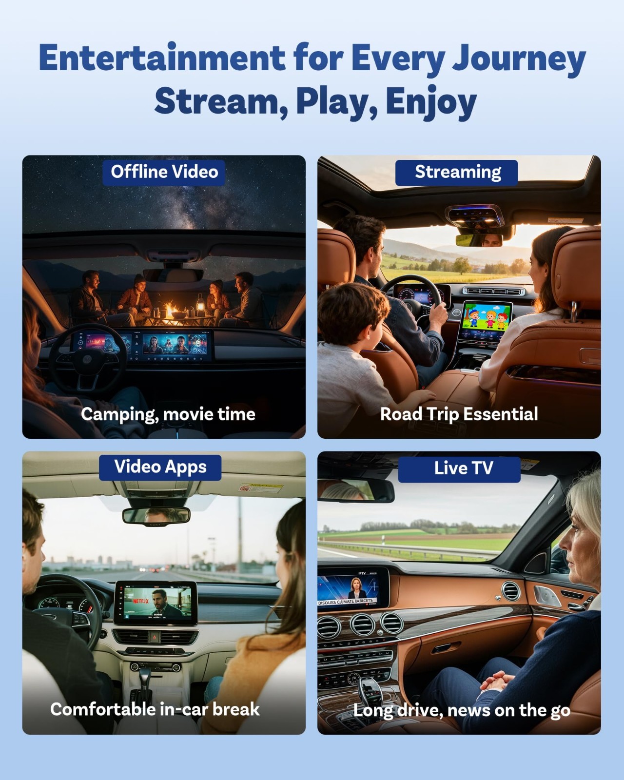 8+128G AIBox Wireless Carplay&Android Auto Multimedia Player Youtube Netflix