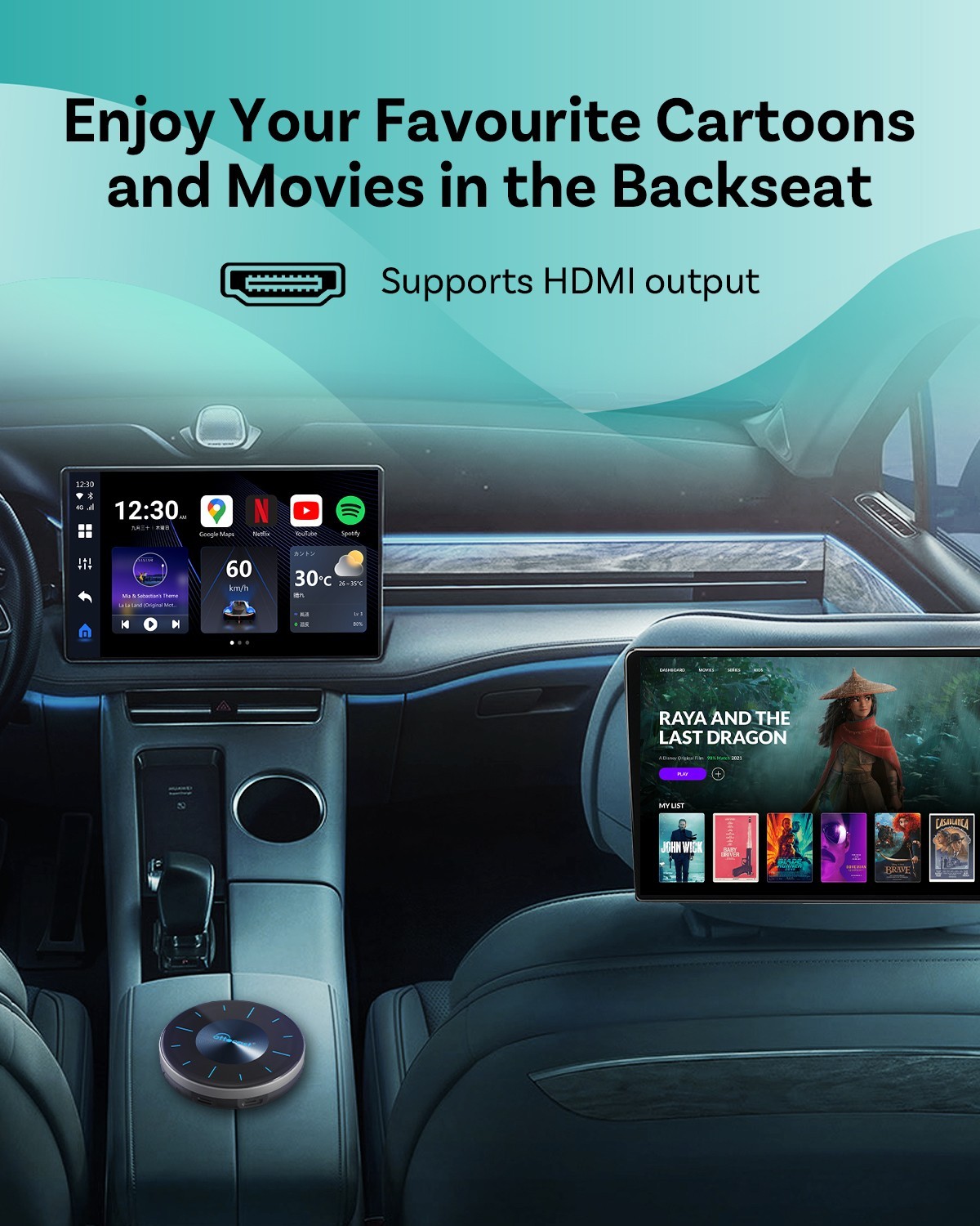 Wireless CarPlay Android Auto AI Box Android 12 HDMI Streaming Smart Car Box