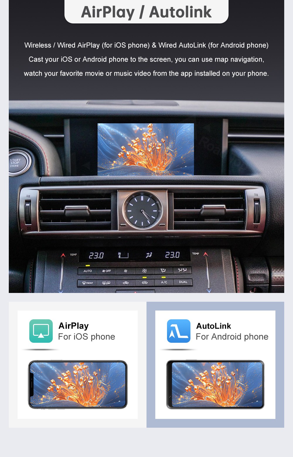 Wireless Carplay Android Auto Module For Lexus IS 2014-2020 Mirror Link AirPlay