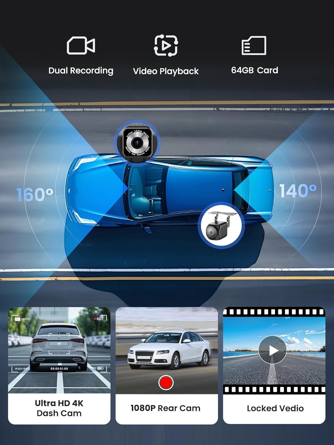 Portable Carplay Screen for Car, 9″ Car Stereo Wireless CarPlay & Android
