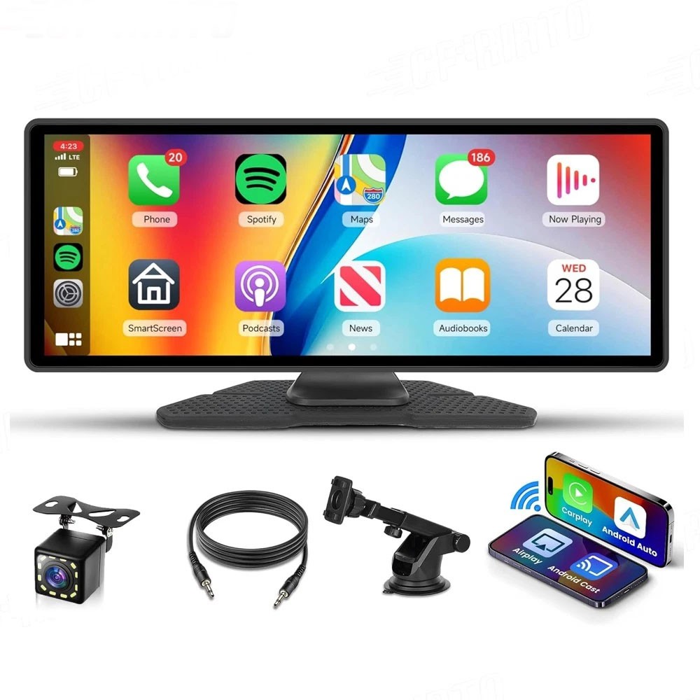 Portable Carplay Screen for Car 10.26″ Wireless Carplay Car Stereo Android Auto