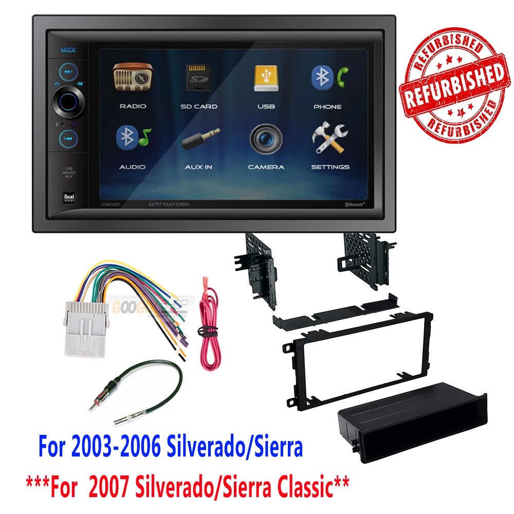 REFURBISHED DUAL XVM296BT Car Stereo Radio Dash Kit for 2003-06 Chevy Silverado