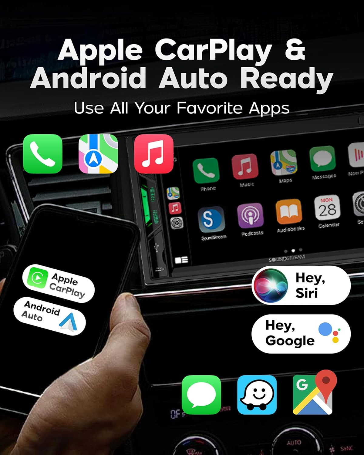 VRCPAA-7DRM 7” | Digital Media Receiver, Wireless Apple Carplay® & Android Auto®