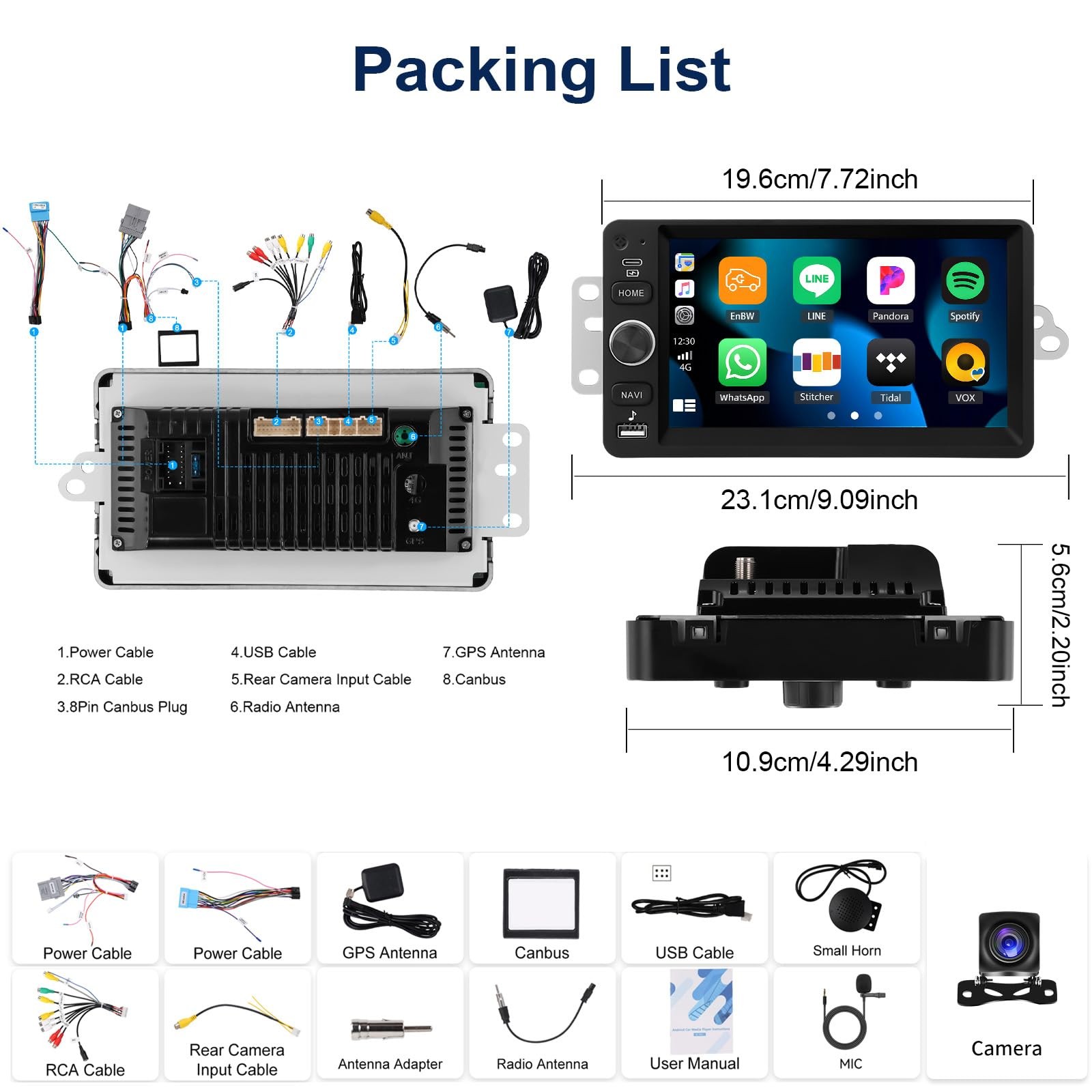 [2+64G] Car Stereo Radio for Chevy Chevrolet Silverado SSR Tahoe 2003-2006 Im…