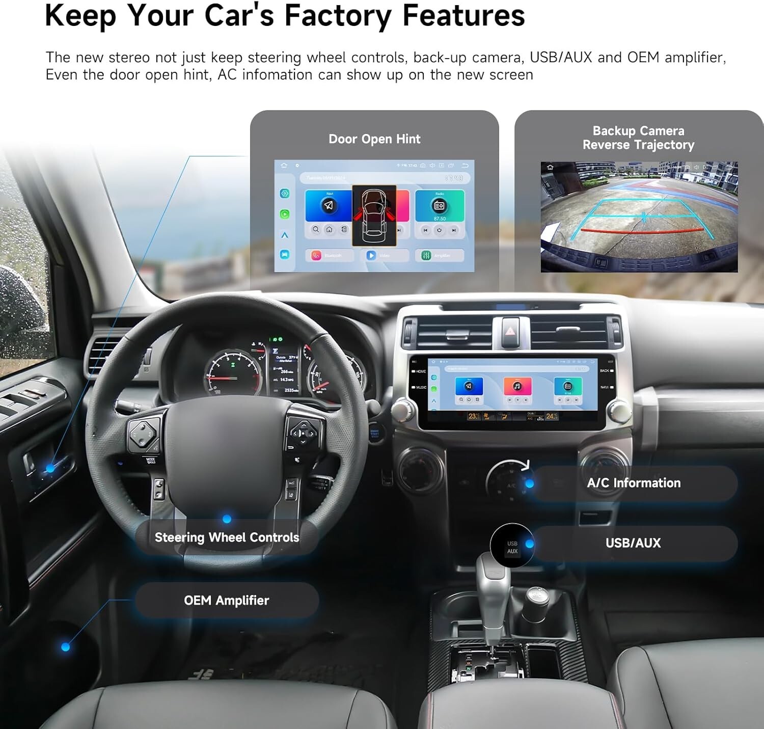 Dasaita Android Car Head Unit for Toyota 4Runner 2010-2023 Android 13 Navi GPS