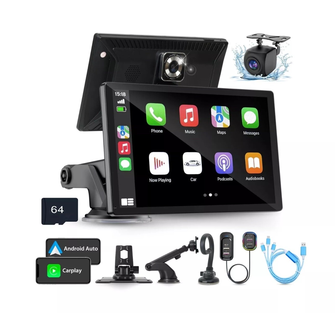 LinknDriveDash 9” Wireless Apple CarPlay & Android Auto Stereo Radio