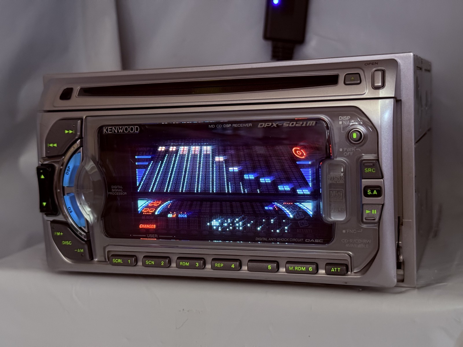 KENWOOD DPX-5021M 2DIN CD MD Car Audio w/ External Bluetooth Tested JDM Japan