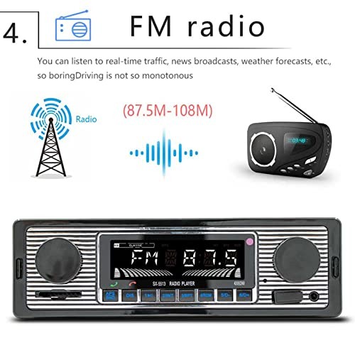 Bluetooth Car Stereo with USB AUX Inputs, Car Radio MP3 Player, Hands Calling