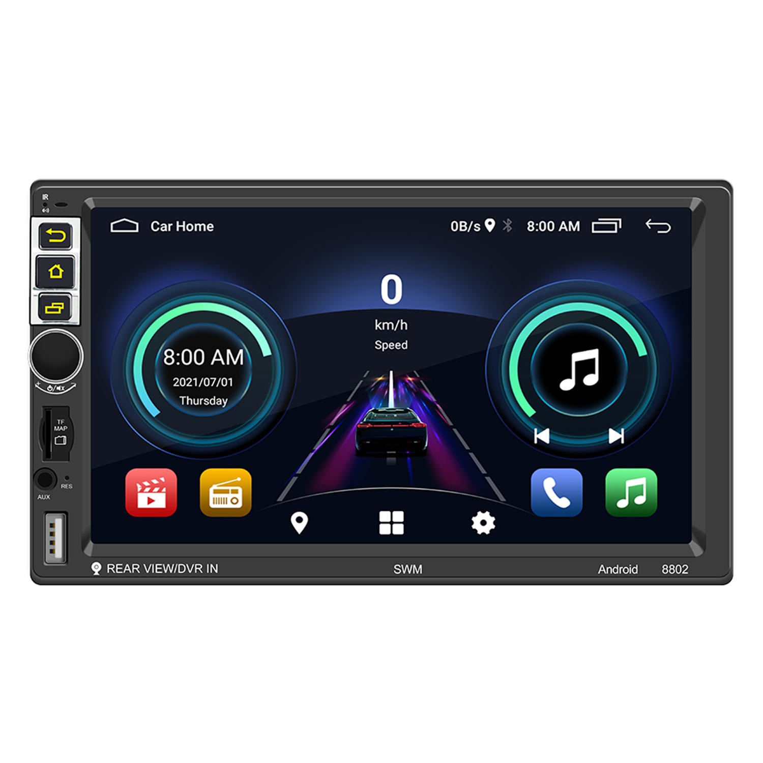 7 inch 2-Din Car Radio Bluetooth WIFI Steering Wheel S-8802C Android 10.1