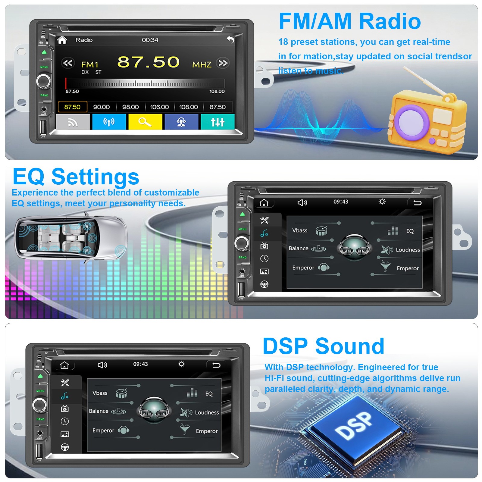For 2003-2006 Chevy Silverado S10 SSR Tahoe Carplay Car Stereo Radio DVD CD