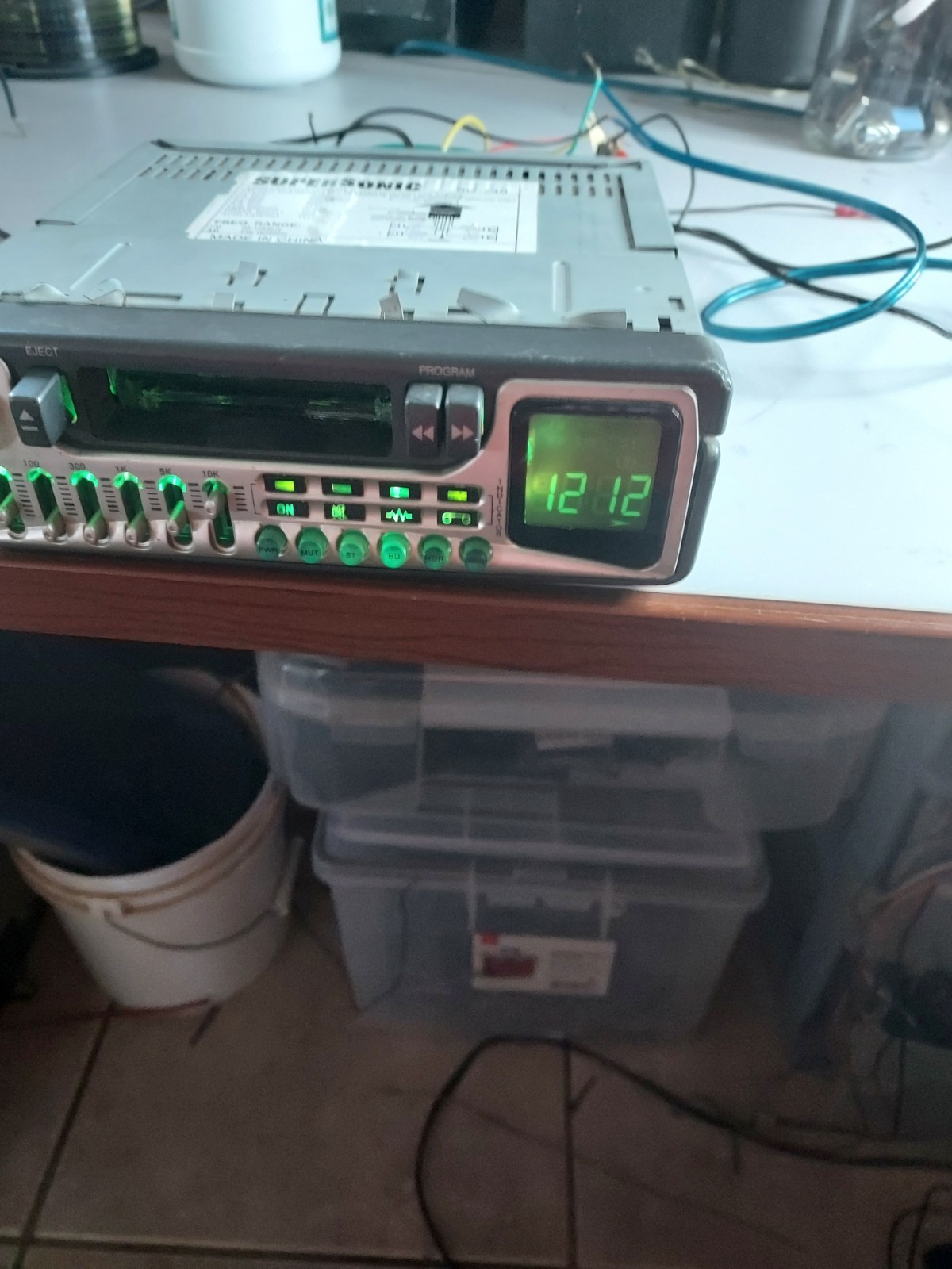 Supersonic Manual Tuning Stereo AM/FM.MPX PULL UP Radio Cassette Model SC-740.