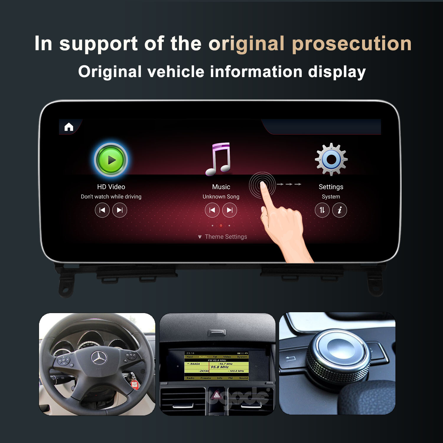 Ugode 12.3inch Android Screen CarPlay Stereo GPS Benz C class W204 2007-2010 NTG