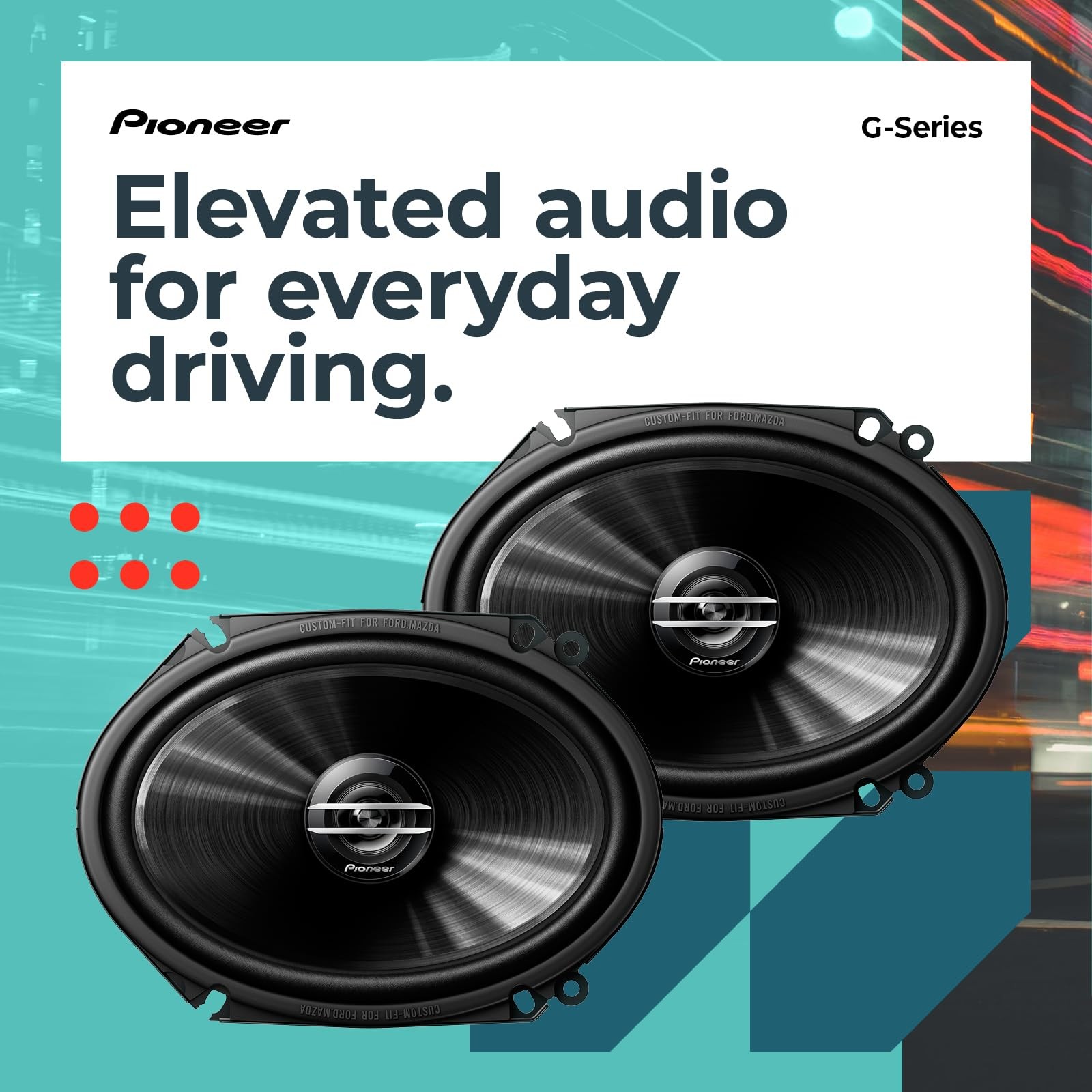 G-Series TS-G6820S 6” x 8” 2-Way Speakers (Pair) – 250W Max, Balanced Sound + Sm