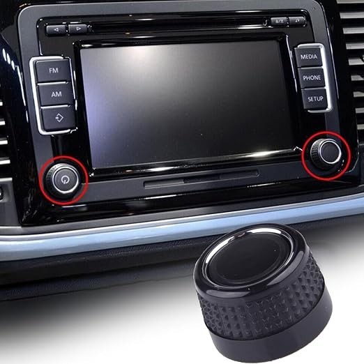 Car Radio Knob CD Button Turn Replacement Compatible for Volkswagen Left