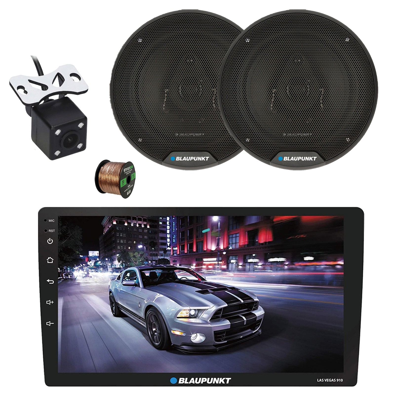 Blaupunkt 10.1″ Touchscreen WiFi Bluetooth Receiver,2x 6″ Speakers, Wire, Camera