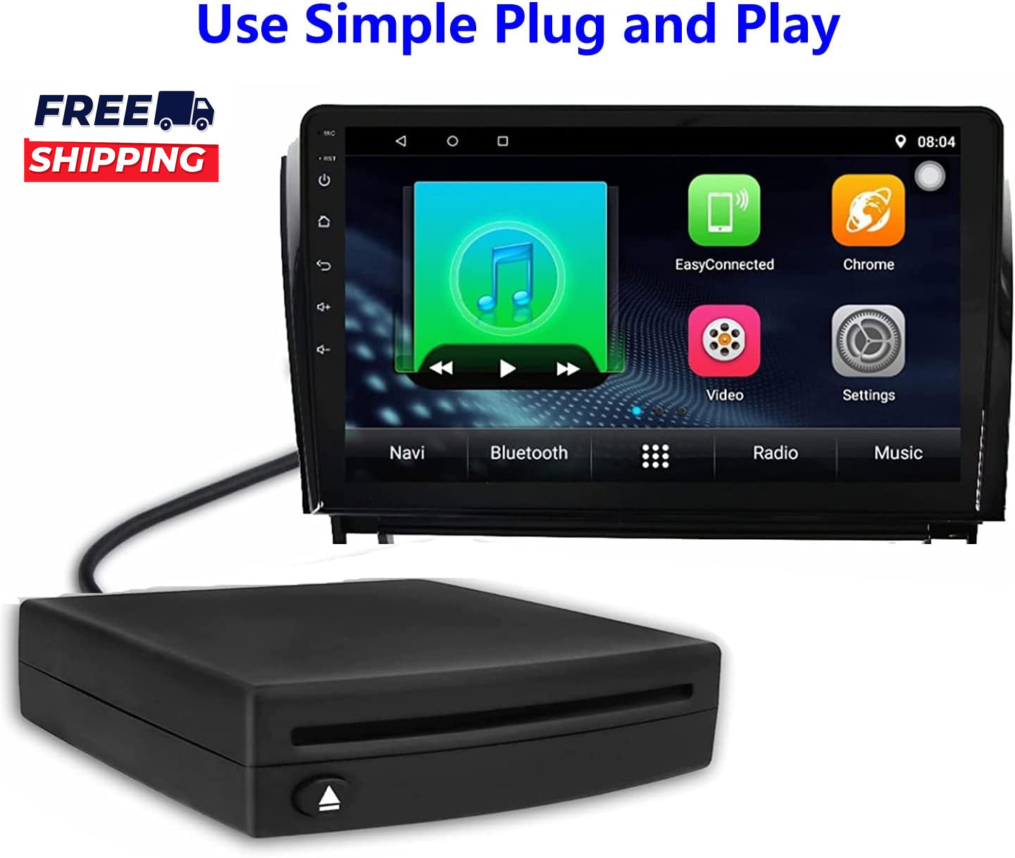 External USB Car Universal CD Player Vehicle CD Player for Car via USB Radio