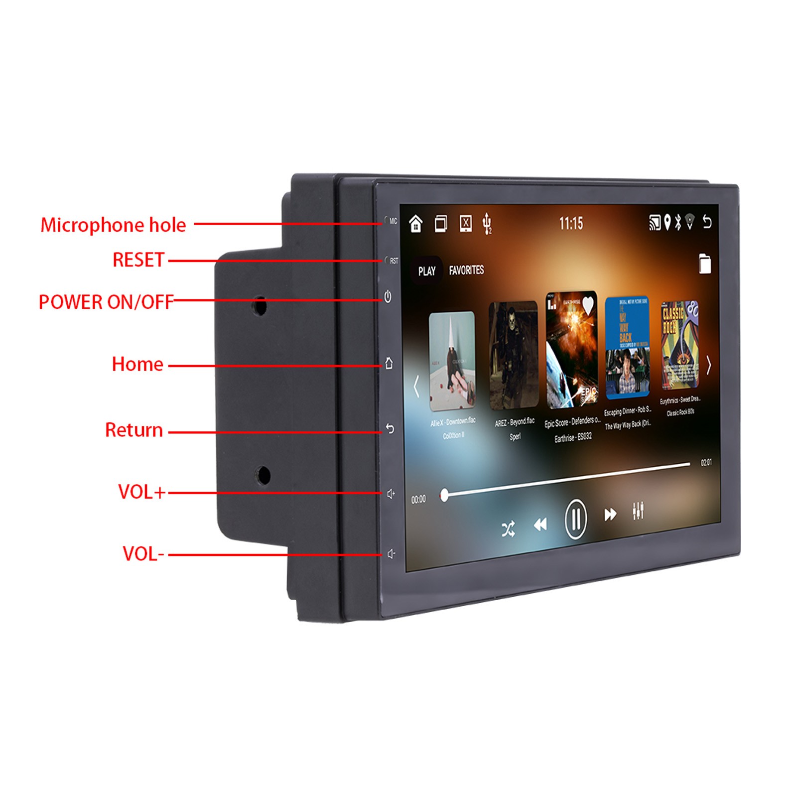 7″ Android 10 GPS WiFi Bluetooth Car Stereo MP5 Player Carplay + 4 LED Camera