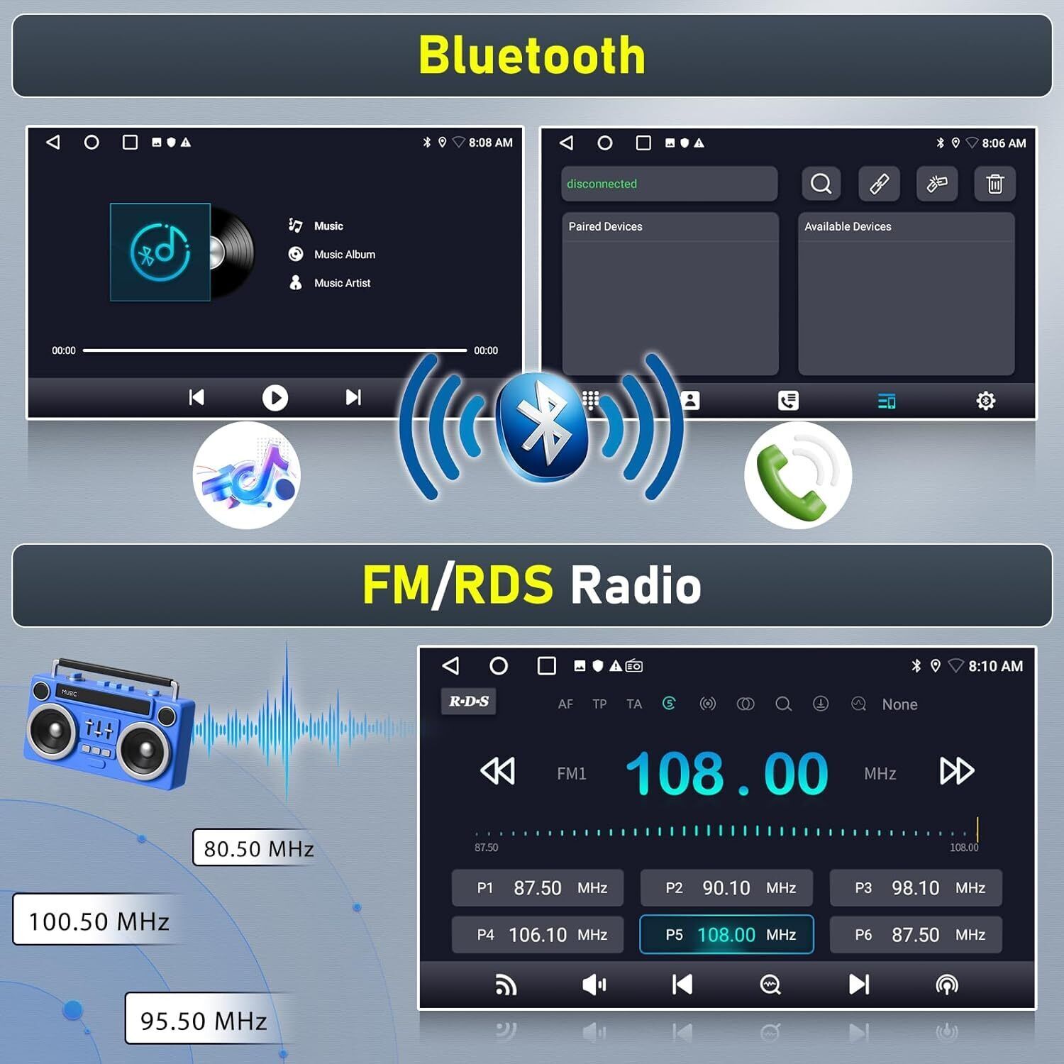 For 2007-2012 Nissan Altima Apple CarPlay Car Radio Android 12 GPS Stereo 2+32GB