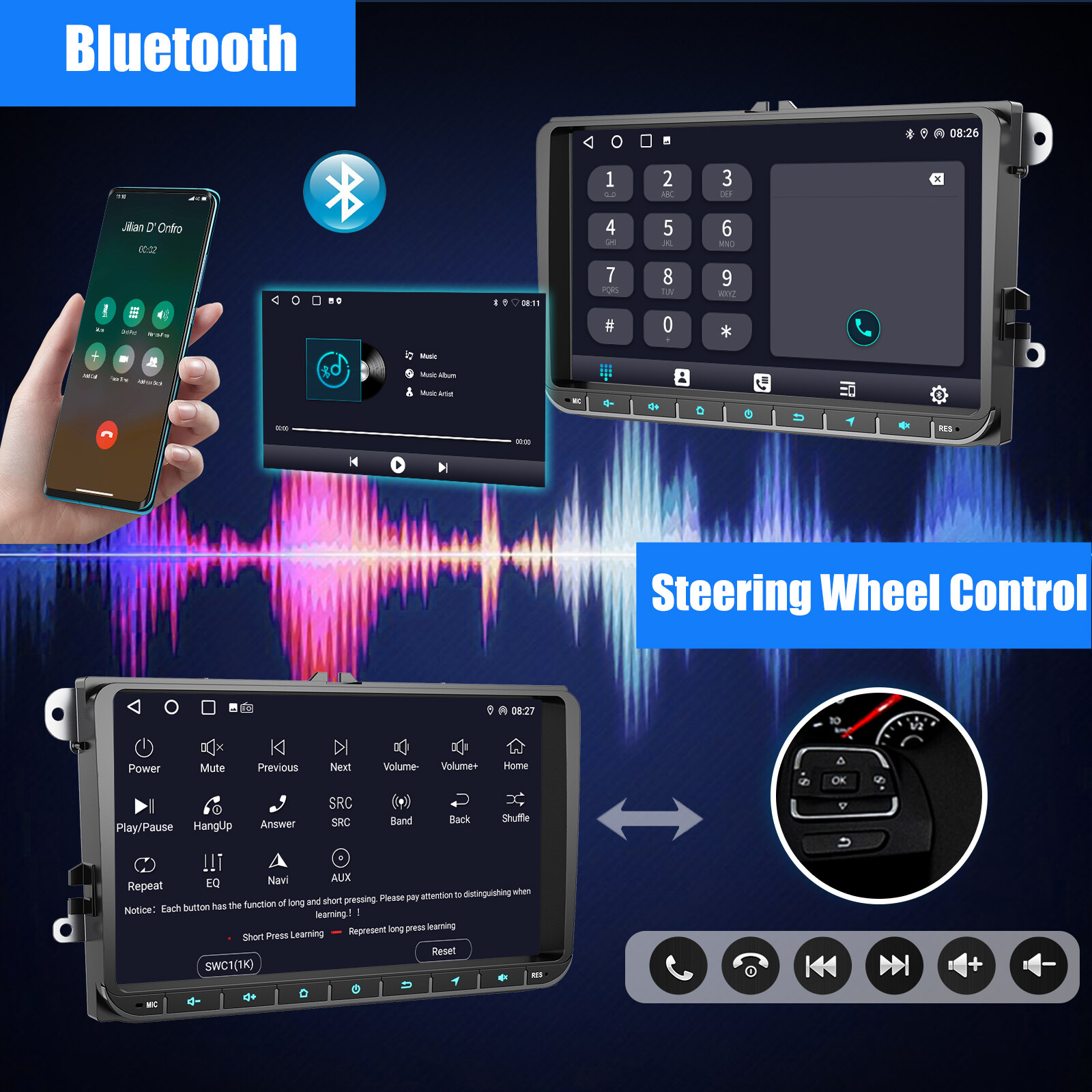 For VW Volkswagen Jetta Passat 9″ Android13 Car Stereo Radio Carplay BT GPS NAVI
