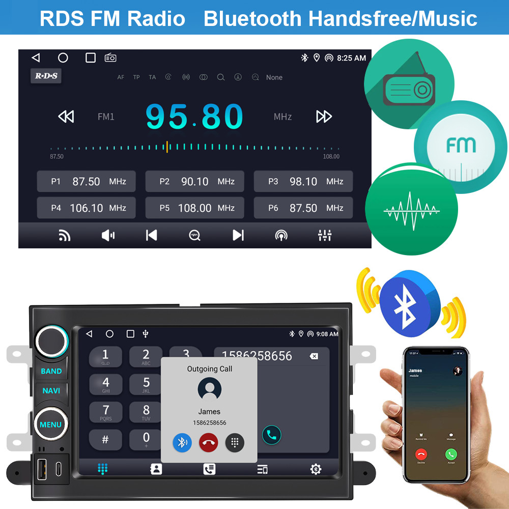 Android Apple Carplay Car Radio Stereo For 2005-2016 Ford F250 F350 Super Duty