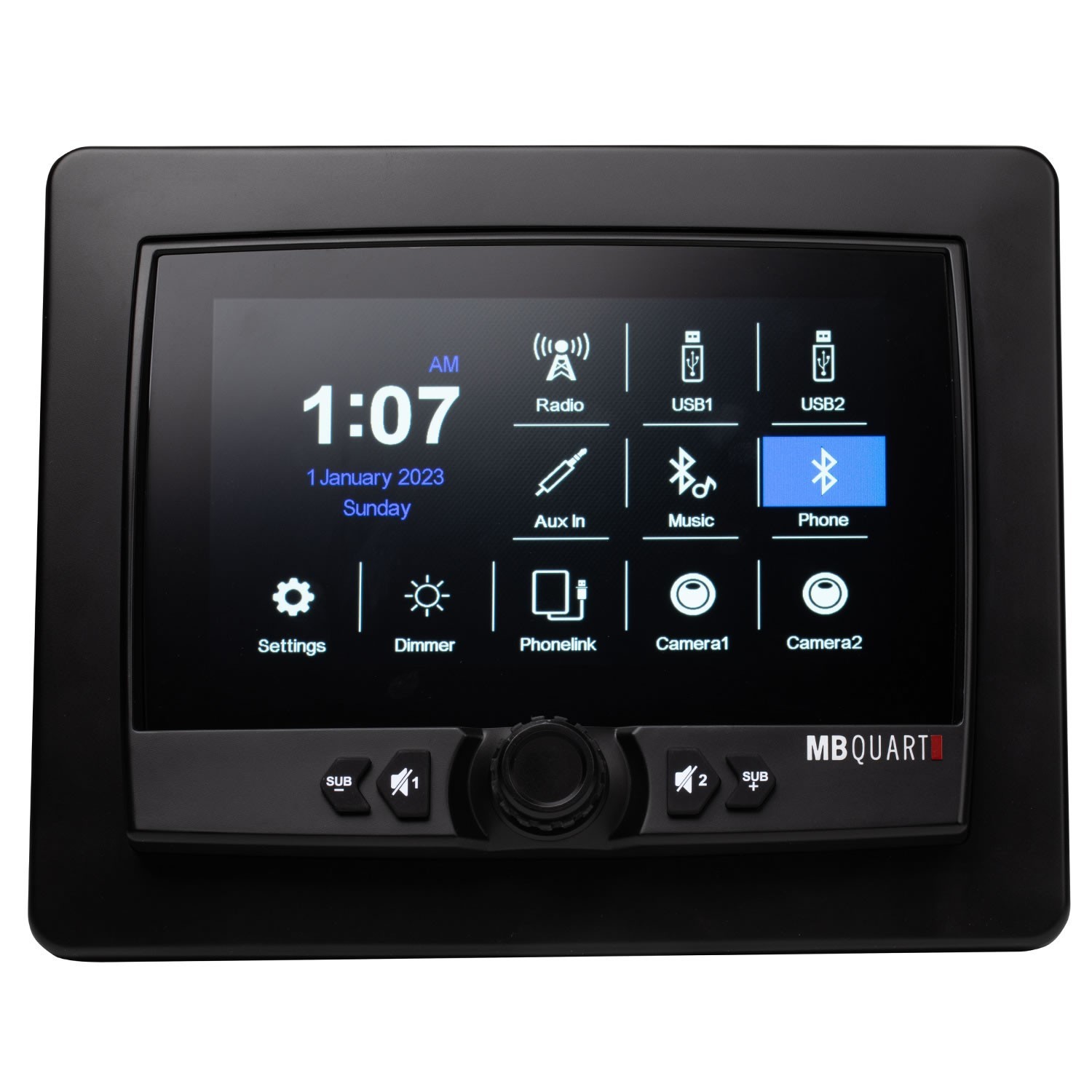MB Quart GMR-7V1.2 7″ Marine Digital Media Source Unit Wireless AM/FM Bluetooth