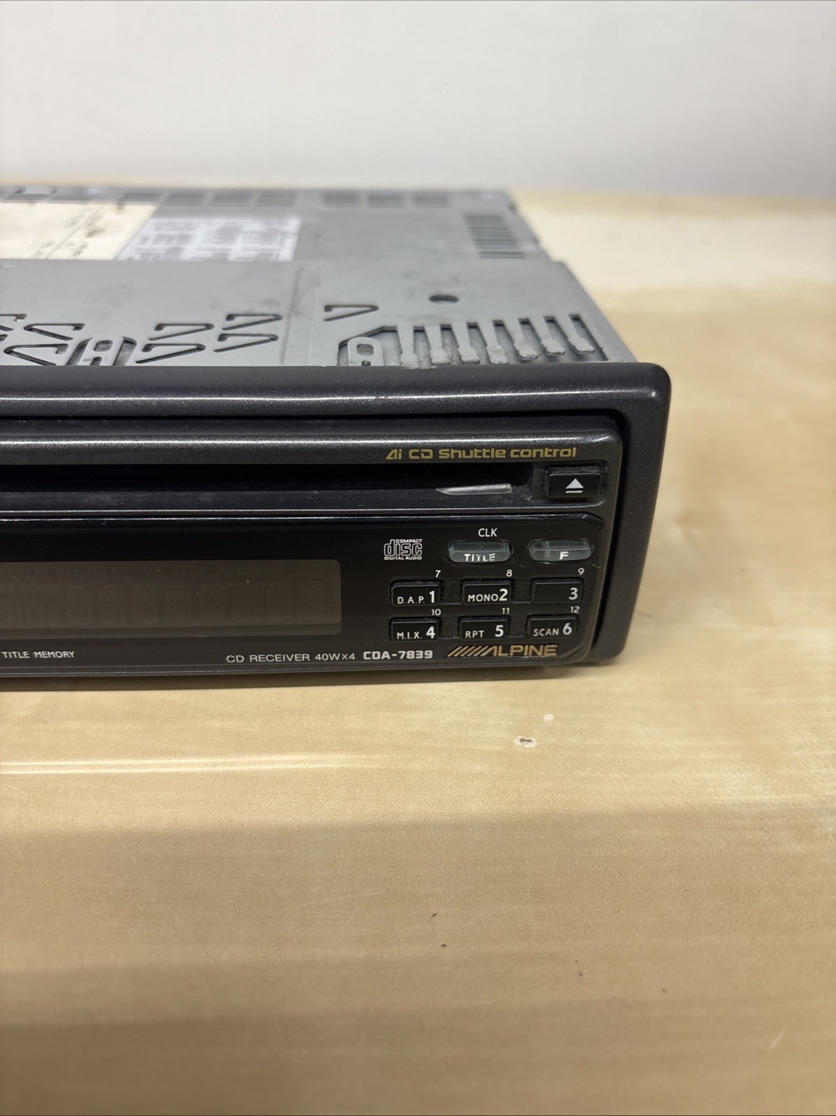 Alpine CDA-7839 CD Receiver | Vintage 1999 | Powers On | NO Harness