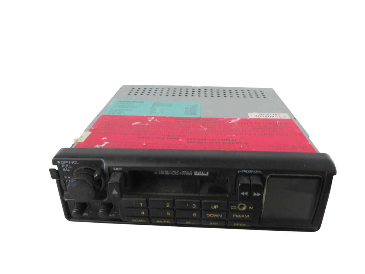 Audiovox AV-228 Electronically-tuned AM/FM/MPX Cassette Player