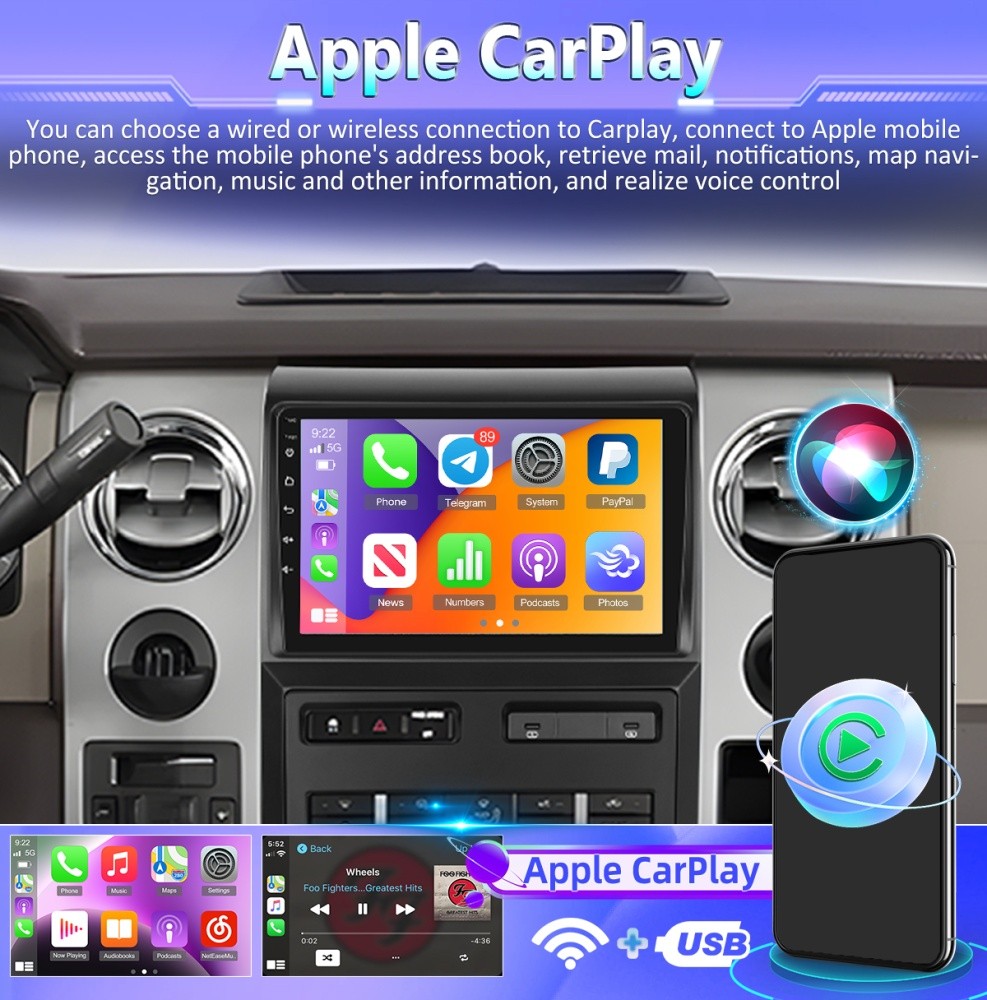 Apple Carplay For Ford F150 2009-2014 Android 13 Car Stereo Radio Navi Headunit