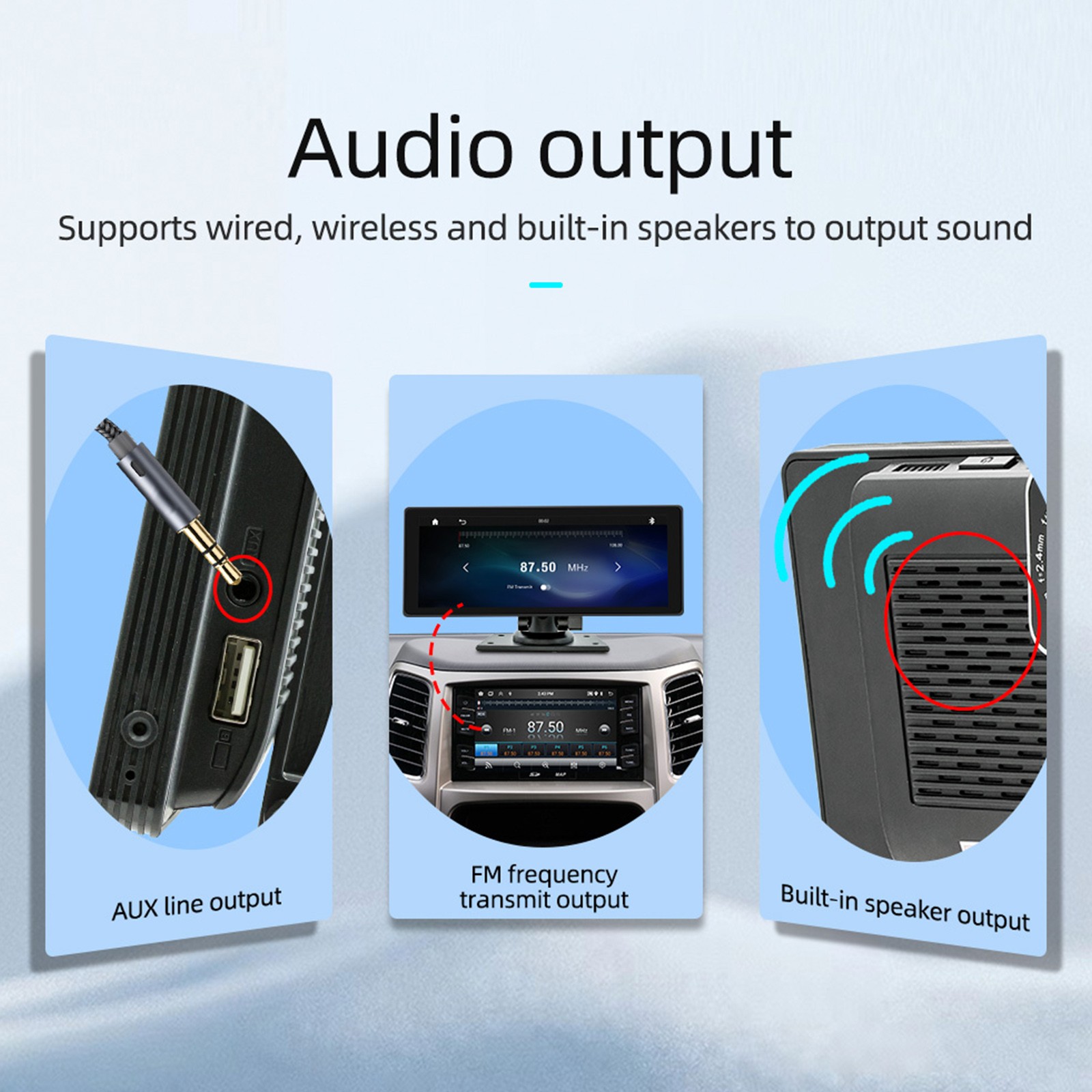 10.26″ Wireless Carplay Bluetooth Car MP5 Player HD Large Screen Recorder Camera