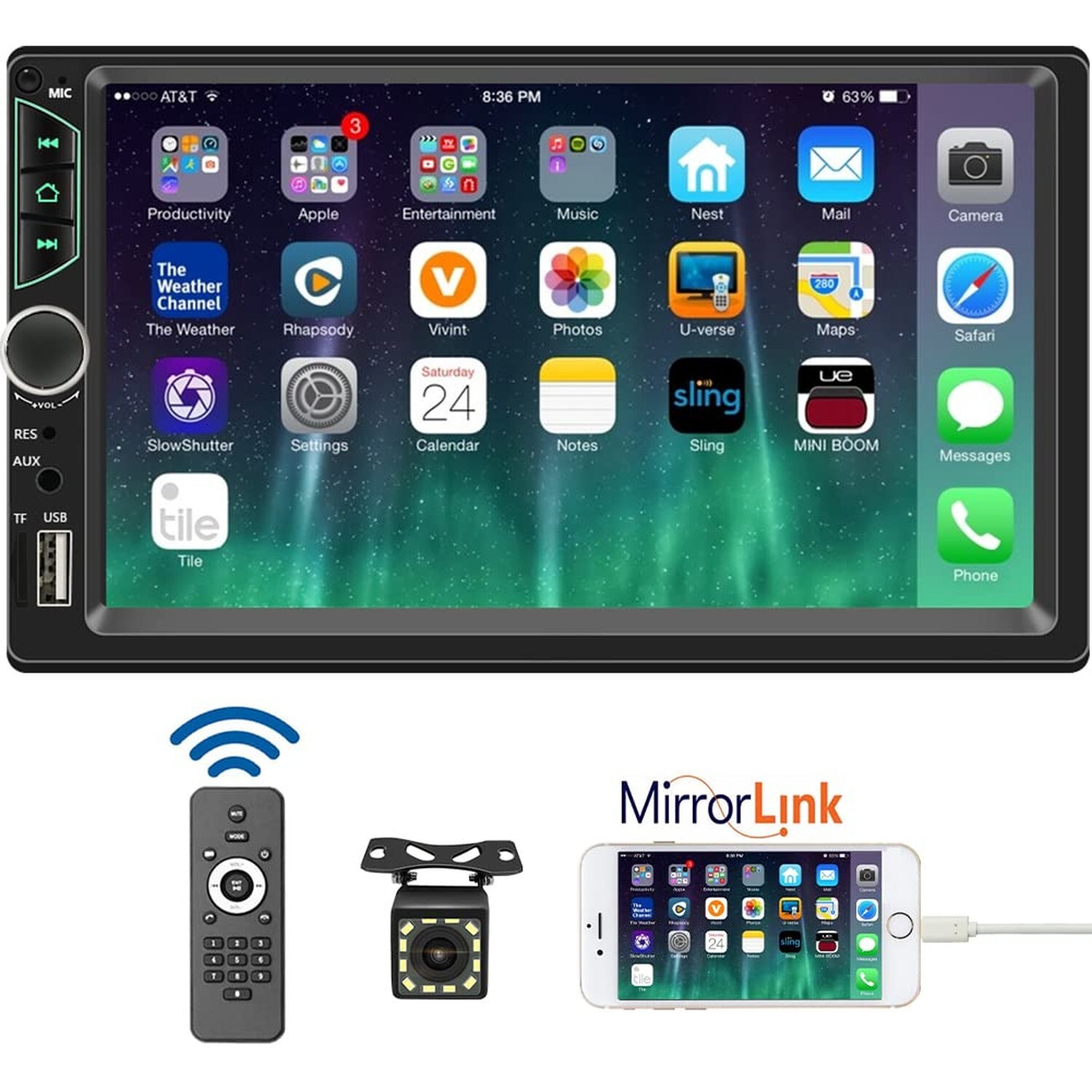 Leadfan 7inch Car Stereo Double Din Radio Touchscreen with Backup Camera Mult…