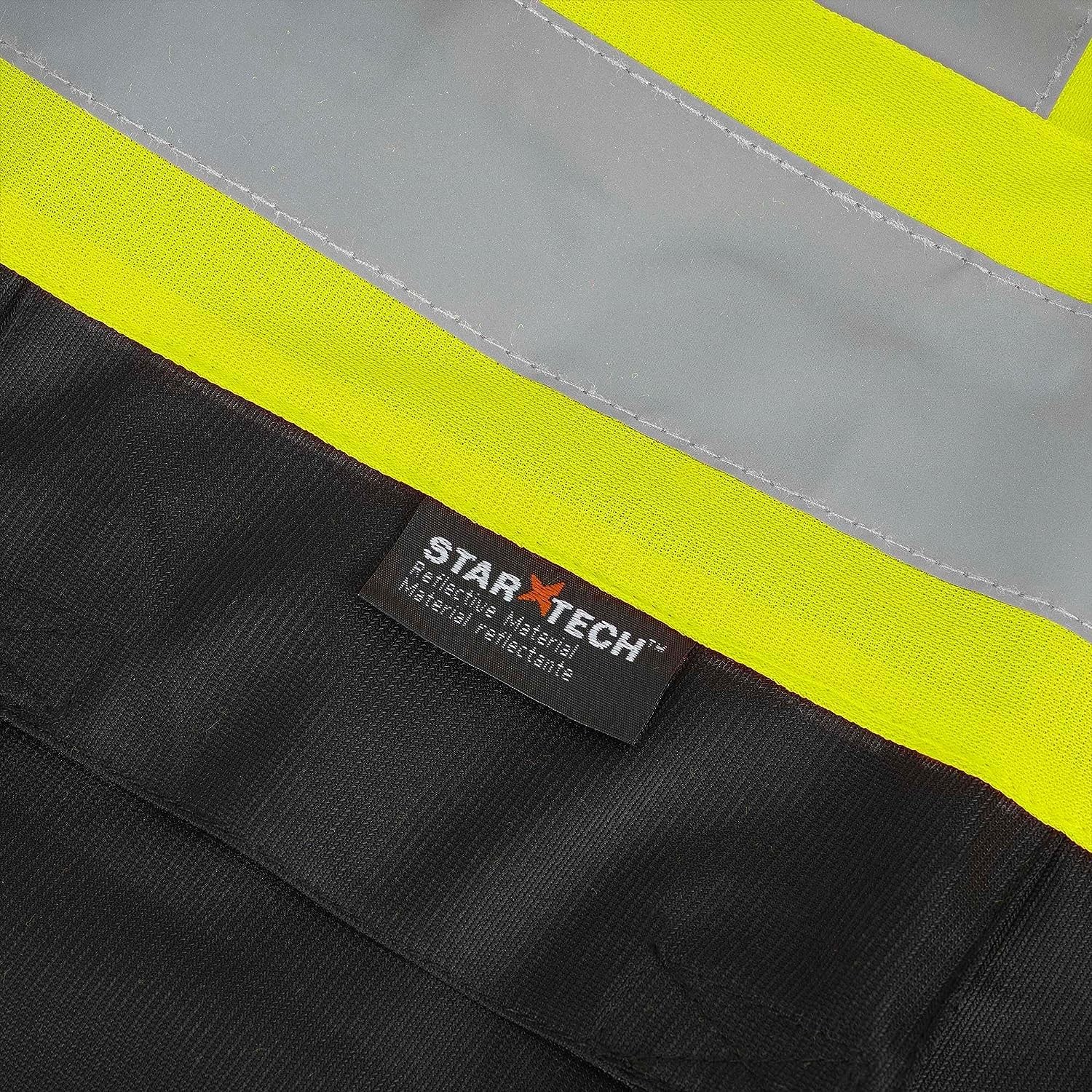 Safety Vest, Hi Vis Reflective Solid Neon, 8 Pockets, Zipper, Adjustable for …