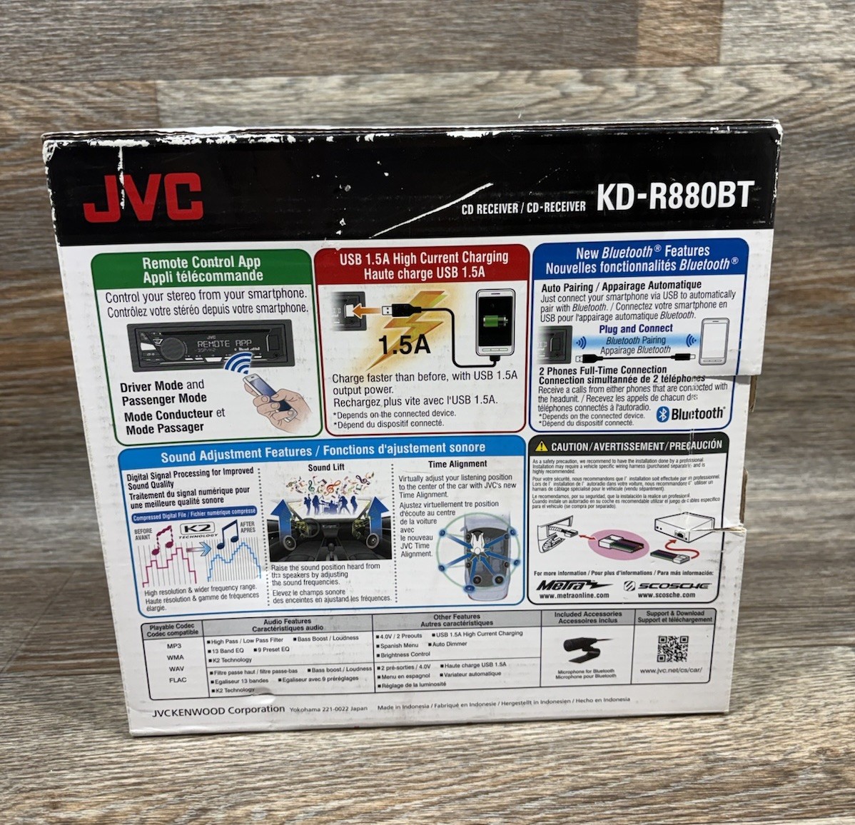 NEW JVC KD-R880BT CD Player Receiver Bluetooth Complete Microphone NOB
