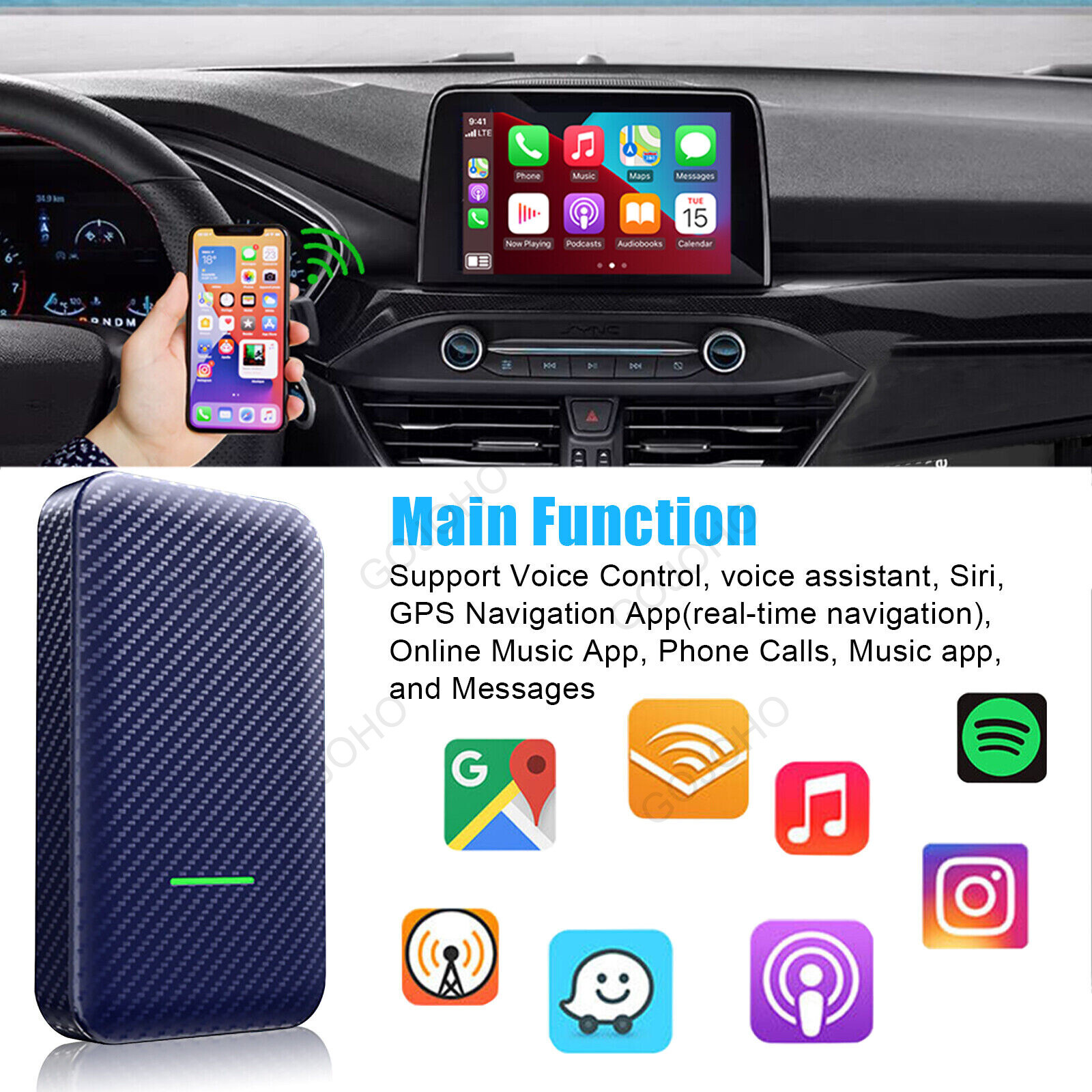 Carlinkit 4.0 Wireless CarPlay Box Android Auto for Dongle Car Player Activator