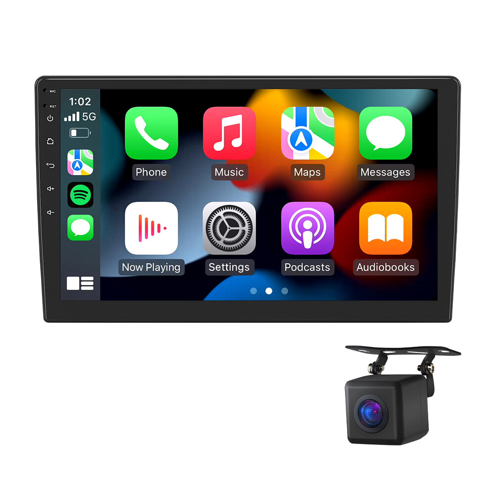 CAM+10.1″ Double 2 Din Car Stereo Radio Bluetooth Android Auto Apple CarPlay DSP
