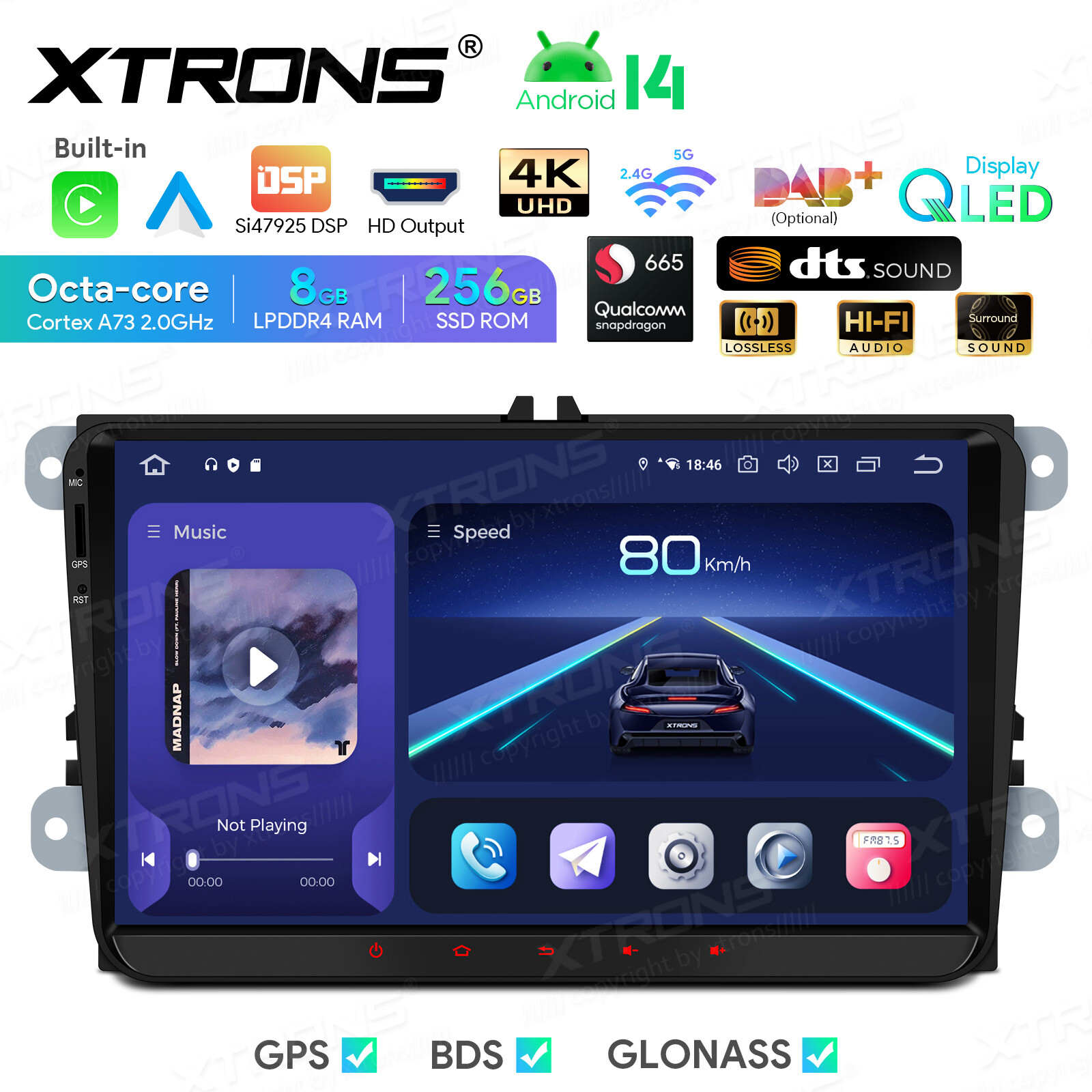 9″ For VW Volkswagen Jetta Passat Android 14 8+256GB Car Stereo Radio GPS WIFI