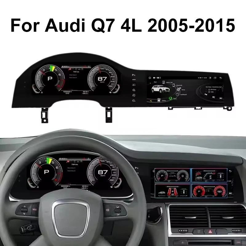 12.3″ Dual Screen For Audi Q7 4L 2005-2015 Digital Cluster CarPlay 4+64GB Radio