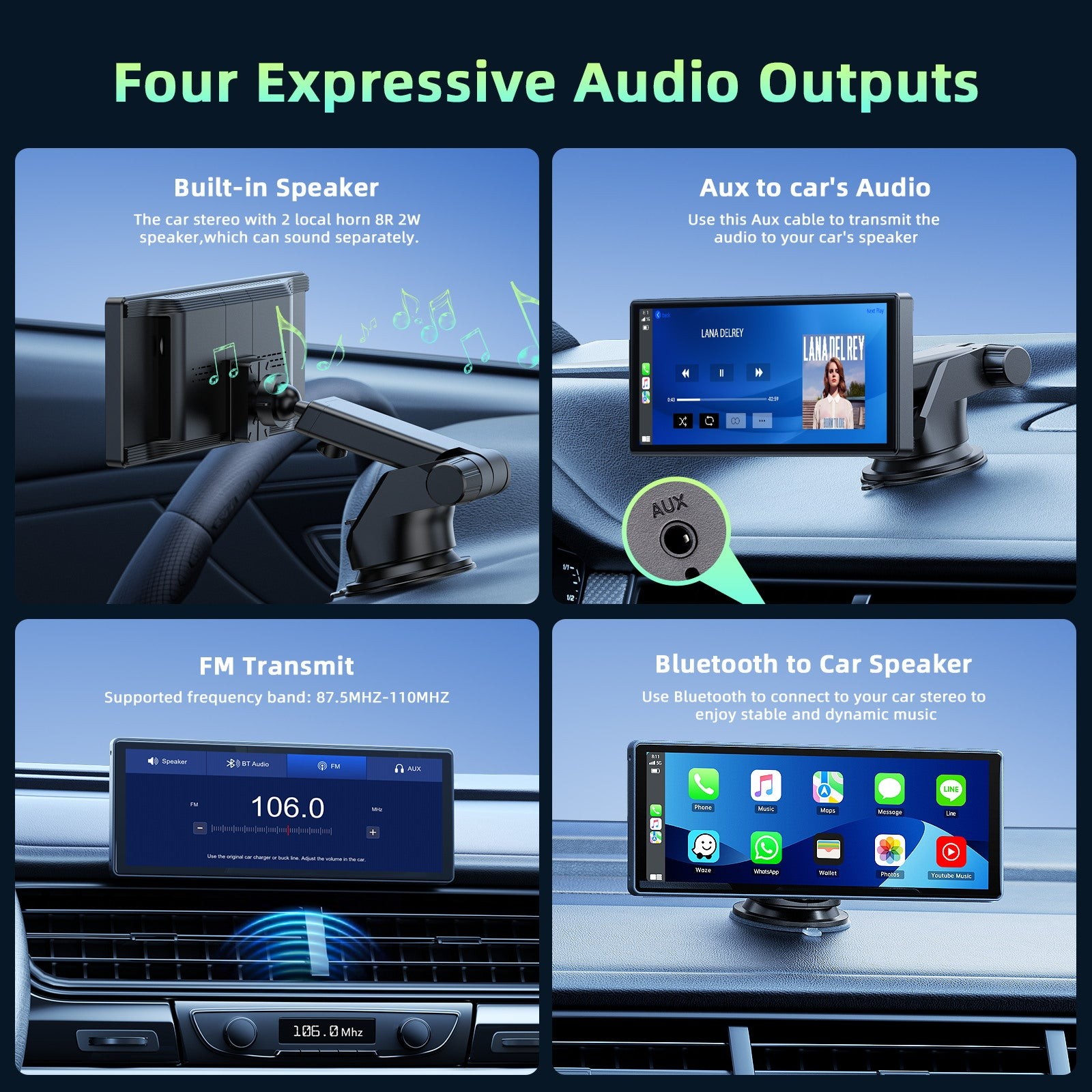 10.26 inch Car Radio Stereo GPS Navigation Apple CarPlay Android Auto Carplay