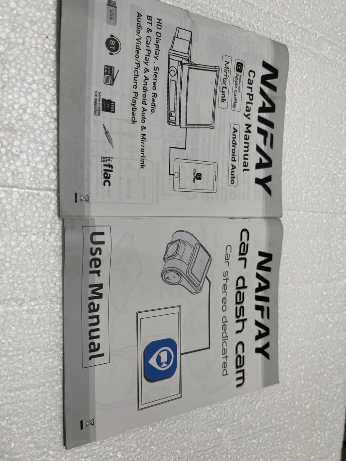 Naifay Single Din Car Stereo with Dash Cam & Backup Camera, 7INCH ”READ”