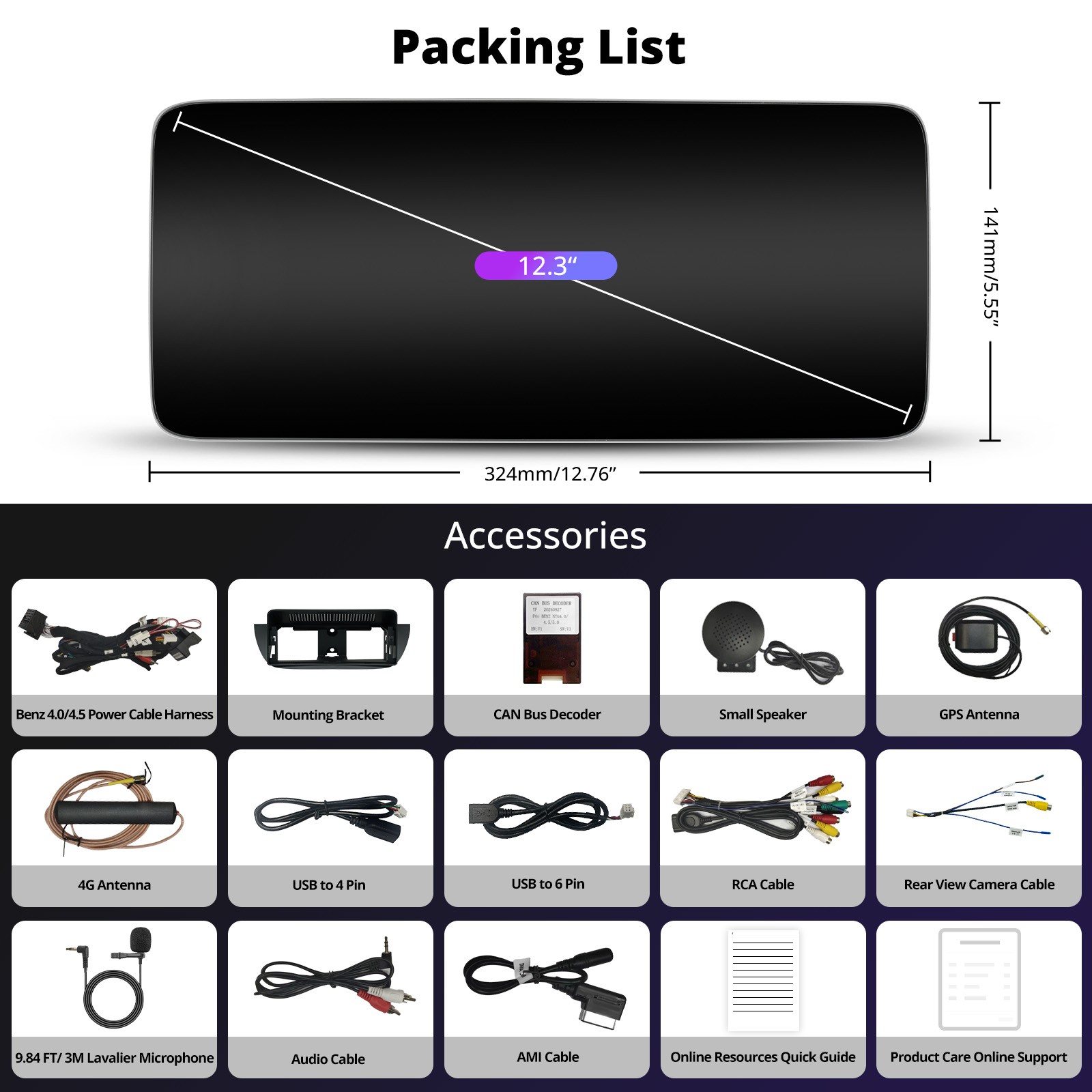 For Mercedes-Benz B-class W245 2011-2012 Car Stereo 12.3″ Android CarPlay 4G LTE