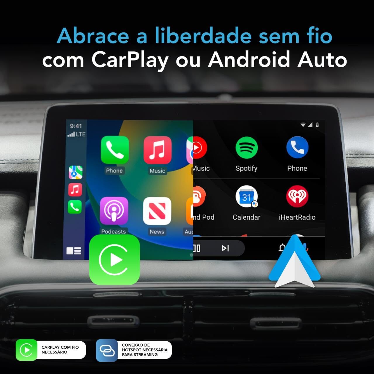 Wireless Car Play and Android Auto AI Box Lite for Factory Wired Car Play Cars